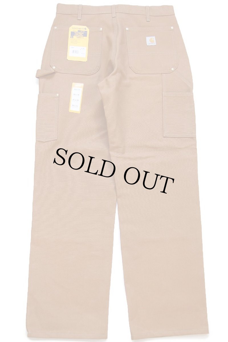 画像3: 新品★USA製 carharttカーハート ダブルニー ダック地 ペインターパンツ 茶 W34 L30 (3)