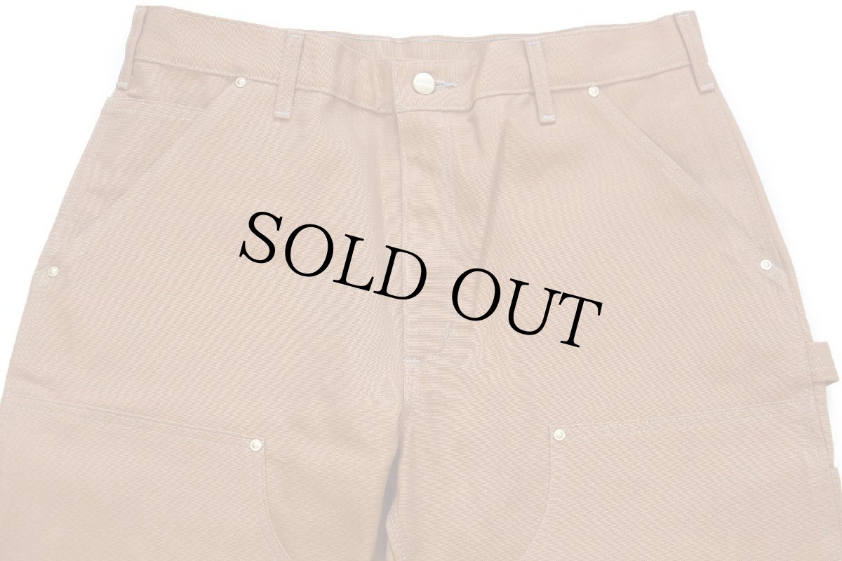 画像4: 新品★USA製 carharttカーハート ダブルニー ダック地 ペインターパンツ 茶 W34 L30 (4)