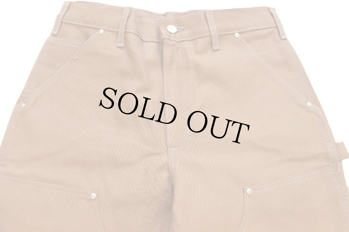 画像4: 新品★USA製 carharttカーハート ダブルニー ダック地 ペインターパンツ 茶 W30 L30 (4)