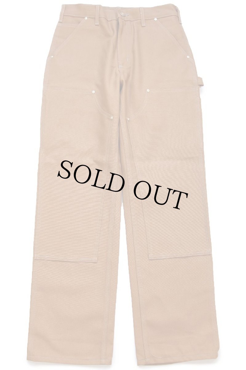 画像2: 新品★USA製 carharttカーハート ダブルニー ダック地 ペインターパンツ 茶 W30 L30 (2)