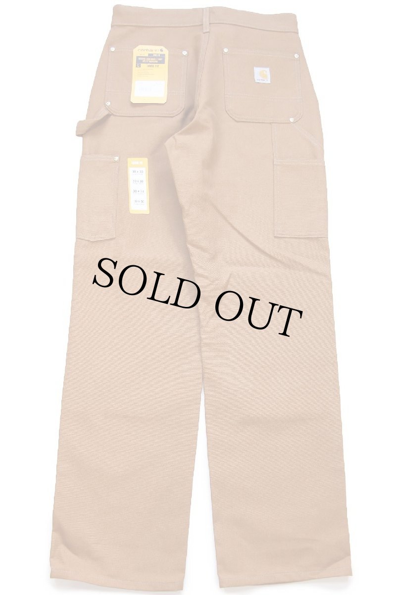 画像3: 新品★USA製 carharttカーハート ダブルニー ダック地 ペインターパンツ 茶 W30 L30 (3)