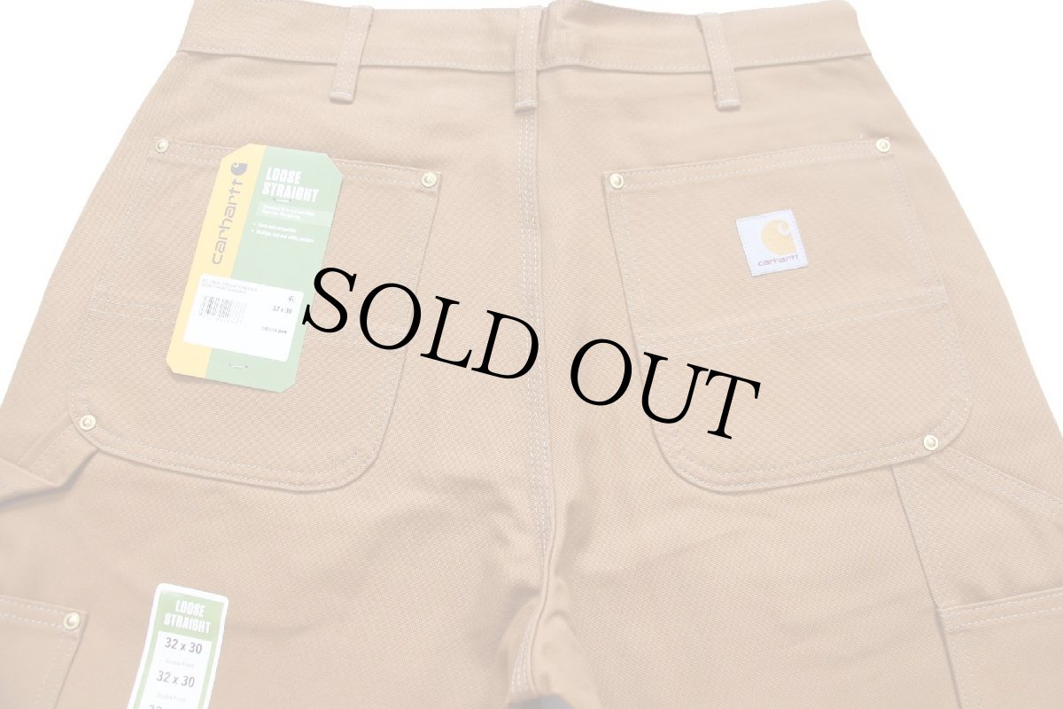 画像5: 新品★carharttカーハート ダブルニー ダック地 ペインターパンツ 茶 W32 L30 (5)