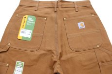 画像5: 新品★carharttカーハート ダブルニー ダック地 ペインターパンツ 茶 W32 L30 (5)