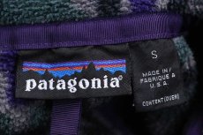 画像4: 90s USA製 patagoniaパタゴニア Tehuelchesテウェルチェ 総柄 フリース スナップT S★雪なしタグ (4)