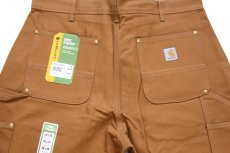 画像5: 新品★carharttカーハート ダブルニー ダック地 ペインターパンツ 茶 W38 L30 (5)