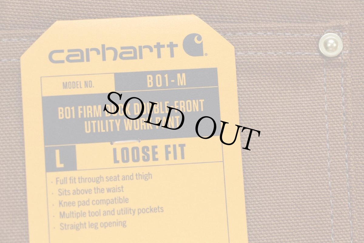画像7: 新品★USA製 carharttカーハート ダブルニー ダック地 ペインターパンツ 茶 W30 L30 (7)
