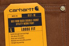画像7: 新品★USA製 carharttカーハート ダブルニー ダック地 ペインターパンツ 茶 W30 L30 (7)