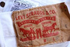 画像5: メキシコ製 Levi'sリーバイス 501 カットオフ ホワイト デニムパンツ W42★SDP3402 (5)