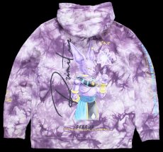 画像2: DRAGONBALL SUPER ドラゴンボール超 破壊神ビルス 両面&袖 刺繍&プリント タイダイ染め スウェットパーカー S★フーディー (2)