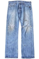 画像2: Levi'sリーバイス 501 ダメージ オイル飛び デニムパンツ ヒゲ W38 L34★SDP4179 (2)