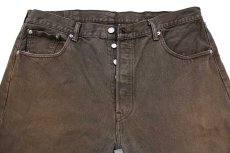 画像4: メキシコ製 Levi'sリーバイス 501 カットオフ 後染め カラーデニムパンツ 焦げ茶 W38★SDP3495 (4)