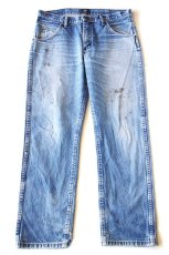 画像2: 00s Wranglerラングラー 47MWZ ペンキ飛び デニムパンツ ヒゲ W34 L30★SDP4012 (2)