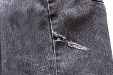 画像7: Levi'sリーバイス 501 ダメージ ブラック デニムパンツ W32 L32★SDP4068 (7)