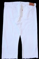 画像3: メキシコ製 Levi'sリーバイス 501 カットオフ ホワイト デニムパンツ W42★SDP3402 (3)