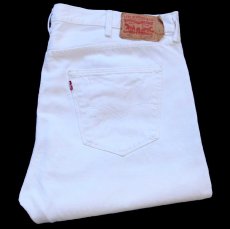 画像1: メキシコ製 Levi'sリーバイス 501 カットオフ ホワイト デニムパンツ W42★SDP3402 (1)