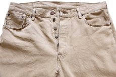 画像4: Levi'sリーバイス 501 ダメージ 後染め カラーデニムパンツ カーキ W38 L32★SDP4150 (4)