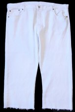 画像2: メキシコ製 Levi'sリーバイス 501 カットオフ ホワイト デニムパンツ W42★SDP3402 (2)