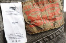 画像5: メキシコ製 Levi'sリーバイス 501 カットオフ 後染め カラーデニムパンツ 焦げ茶 W38★SDP3495 (5)