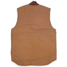画像2: 新品★carharttカーハート V01 FIRM DUCK INSULATED RIB COLLAR VEST RELAXED FIT キルティングライナー ダックベスト 茶 S (2)