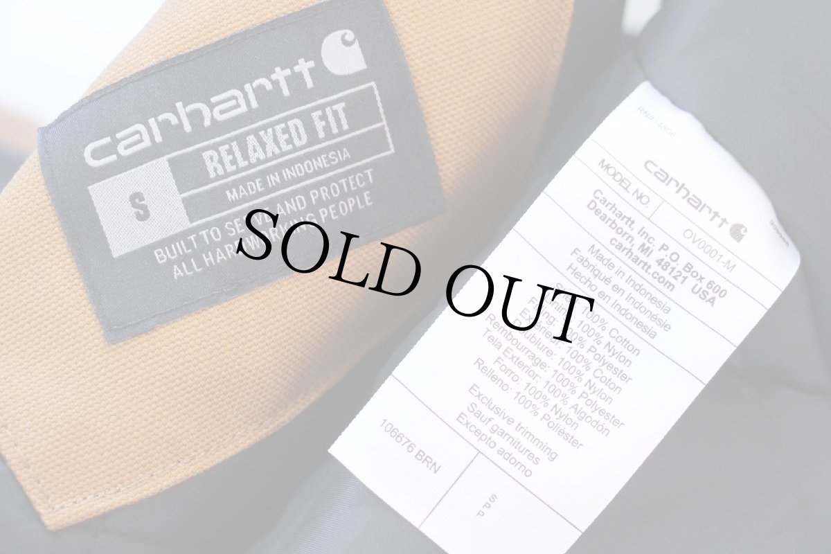 画像4: 新品★carharttカーハート V01 FIRM DUCK INSULATED RIB COLLAR VEST RELAXED FIT キルティングライナー ダックベスト 茶 S (4)