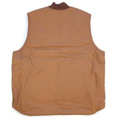 画像2: 新品★carharttカーハート V01 FIRM DUCK INSULATED RIB COLLAR VEST RELAXED FIT キルティングライナー ダックベスト 茶 L (2)