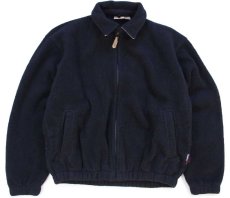 画像1: 00s Woolrichウールリッチ 無地 チンスト付き POLARTEC フリースジャケット 黒 M (1)