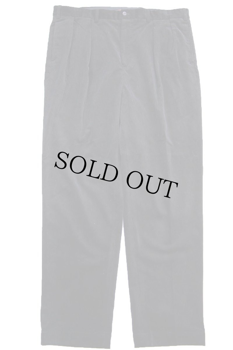 画像2: デッドストック★00s ポロ ラルフローレン BIG ANDREW PANT ツータック ストレッチ コットン 太畝 コーデュロイパンツ 黒 44B-34★特大 (2)