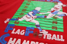 画像4: 90s USA製 Hanes MESA FLAG FOOTBALL CHAMPIONS 両面プリント スウェット 赤 XXL★特大 (4)