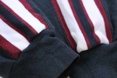 画像5: 90s USA製 RUSSELLラッセル ライン入り ハーフジップ スウェットパーカー 黒 XL★フーディー (5)