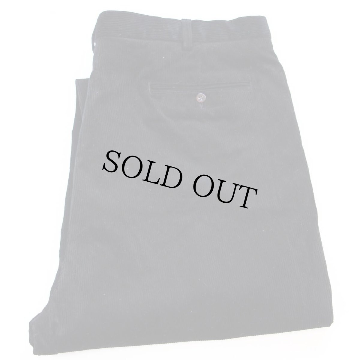画像1: デッドストック★00s ポロ ラルフローレン BIG ANDREW PANT ツータック ストレッチ コットン 太畝 コーデュロイパンツ 黒 44B-34★特大 (1)