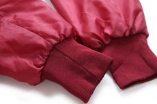 画像6: 90s USA製 WASHINGTON STATE Cougars パッチ付き ボアライナー ナイロン コーチジャケット バーガンディ (6)