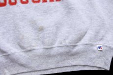 画像5: 90s USA製 RUSSELLラッセル FDR COUGARS 前V スウェット 杢ライトグレー M (5)