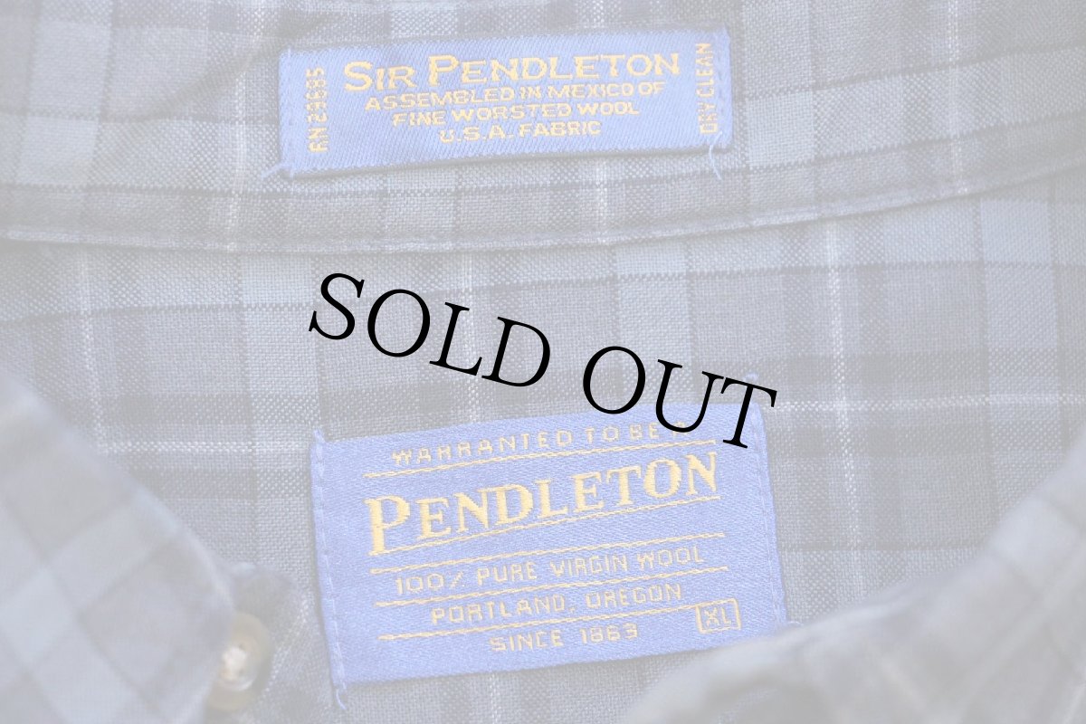 画像4: 00s メキシコ製 SIR PENDLETONサーペンドルトン タータンチェック ボタンダウン ウーステッド ウールシャツ XL (4)