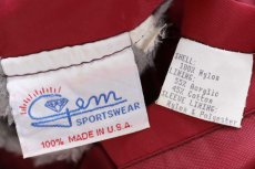 画像4: 90s USA製 WASHINGTON STATE Cougars パッチ付き ボアライナー ナイロン コーチジャケット バーガンディ (4)