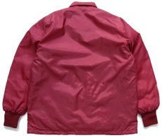 画像2: 90s USA製 WASHINGTON STATE Cougars パッチ付き ボアライナー ナイロン コーチジャケット バーガンディ (2)