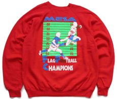 画像1: 90s USA製 Hanes MESA FLAG FOOTBALL CHAMPIONS 両面プリント スウェット 赤 XXL★特大 (1)