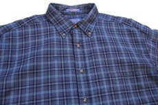 画像3: 00s メキシコ製 SIR PENDLETONサーペンドルトン タータンチェック ボタンダウン ウーステッド ウールシャツ XL (3)