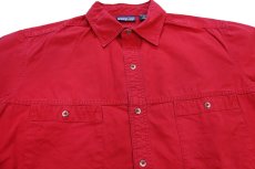 画像3: 90s patagoniaパタゴニア 無地 コットンシャツ 赤 M (3)