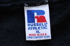 画像4: 90s USA製 RUSSELLラッセル ライン入り ハーフジップ スウェットパーカー 黒 XL★フーディー (4)