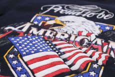 画像4: 80s USA製 Hanes Proud to be AMERICAN イーグル 星条旗 発泡プリント スウェット 黒 XL (4)