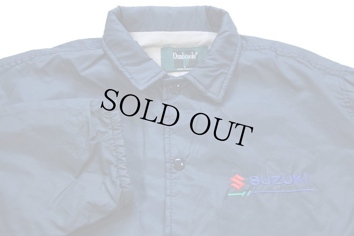 画像3: 90s USA製 SUZUKIスズキ ロゴ刺繍 ナイロン コーチジャケット 紺 L (3)