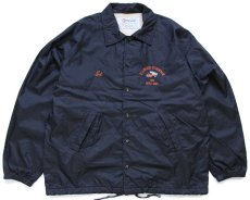 画像1: 80s ELLWOOD ROBINSON LTD トラック刺繍 ナイロン コーチジャケット 黒 XL (1)
