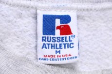 画像4: 90s USA製 RUSSELLラッセル FDR COUGARS 前V スウェット 杢ライトグレー M (4)