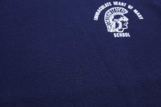 画像6: 80s USA製 IMMACULATE HEART OF MARY SCHOOL ナイト ひび割れプリント スウェット 紺 L★RUSSELLラッセル (6)