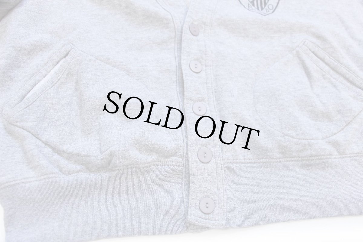 画像5: 90s USA製 ATLETICO BILBAO グローブポケット ショート丈 スウェット カーディガン 杢グレー L/XL (5)