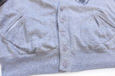 画像5: 90s USA製 ATLETICO BILBAO グローブポケット ショート丈 スウェット カーディガン 杢グレー L/XL (5)