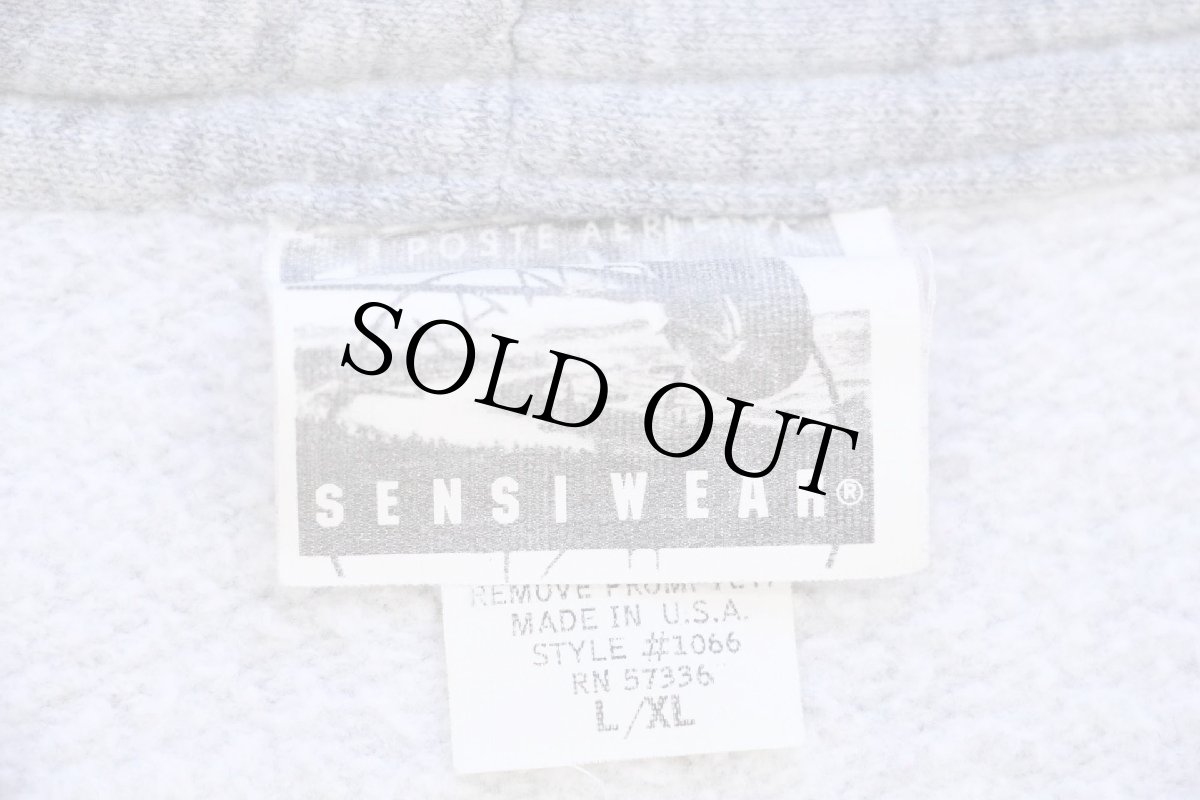 画像4: 90s USA製 ATLETICO BILBAO グローブポケット ショート丈 スウェット カーディガン 杢グレー L/XL (4)