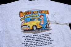 画像3: 90s USA製 Hanes TRUCKS ARE BETTER パンプキン ピックアップ トラック イラスト メッセージ スウェット 杢ライトグレー XL (3)