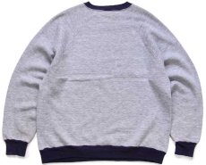 画像2: 80s USA製 McGREGORマクレガー ワンポイント ツートン 切り替え スウェット 杢グレー×ナス紺 L (2)