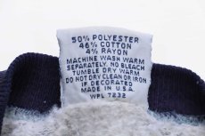 画像5: 80s USA製 McGREGORマクレガー ワンポイント ツートン 切り替え スウェット 杢グレー×ナス紺 L (5)